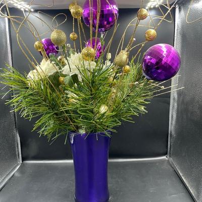Purple artificial floral display