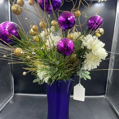 Purple artificial floral display
