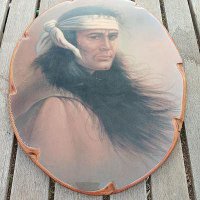 Native American Indian S Garcia Print on Wood Plaque Lacquered