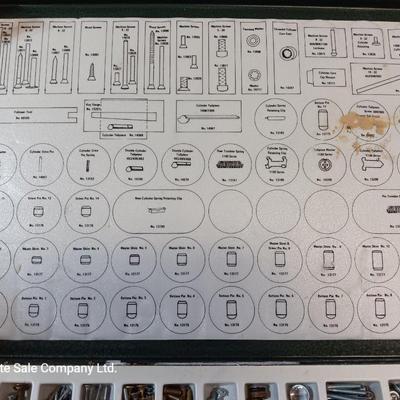 Metal box full of Wesklock keying kit hardware