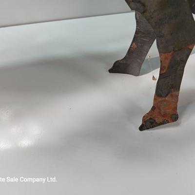 Two metal Bovine cow and bull