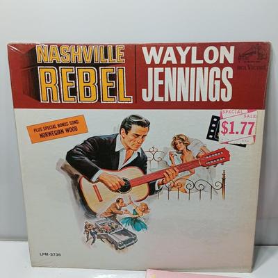 Three record LP'S Waylon Jennings and the Oak Ridge Boys