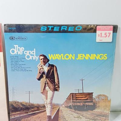Three record LP'S Waylon Jennings and the Oak Ridge Boys