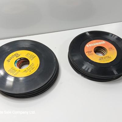 Great artists! two small stacks of vintage LP 45's Record's - Abba - Pink Floyd - Eagles and others