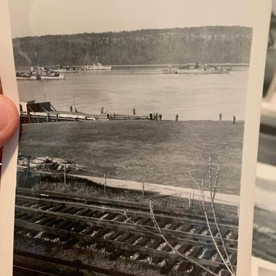 World War II Era Battleship Photos Hudson River Looking From Yonkers