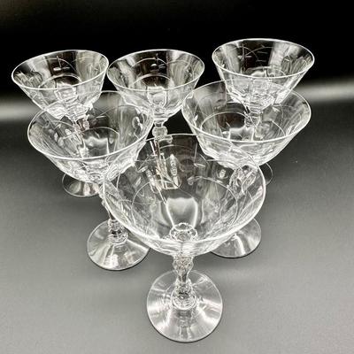 1940â€™s Champagne Crystal Stemware (6) in Mulberry by Fostoria