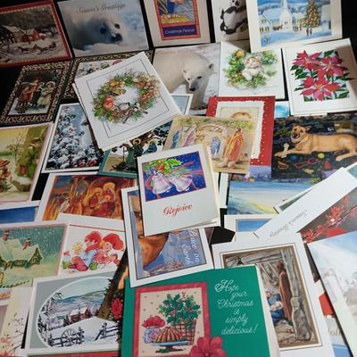 Box full of Christmas greeting cards - Unused - Some vintage