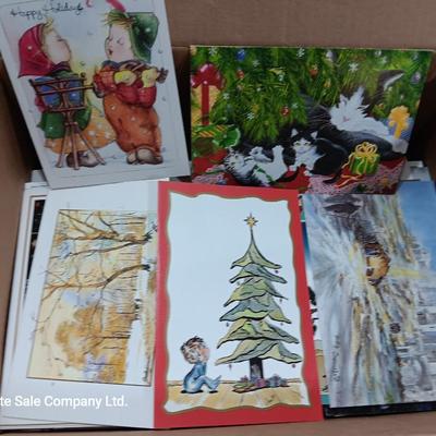 Box full of Christmas greeting cards - Unused - Some vintage