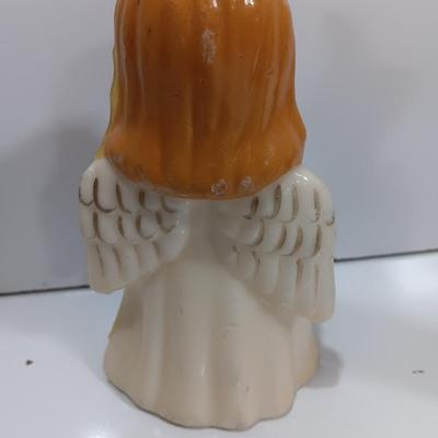 Vintage Wizard wax molded Christmas decor and a wax candle angel.