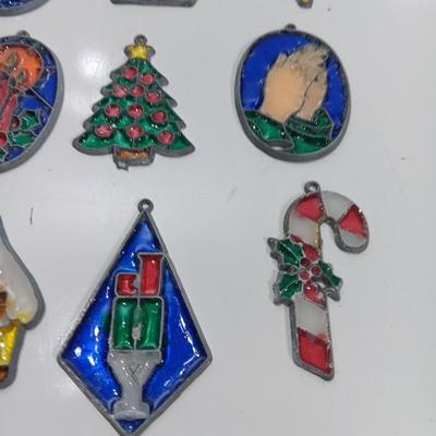 Vintage stained glass Christmas Ornaments