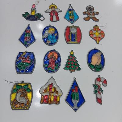 Vintage stained glass Christmas Ornaments