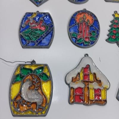Vintage stained glass Christmas Ornaments