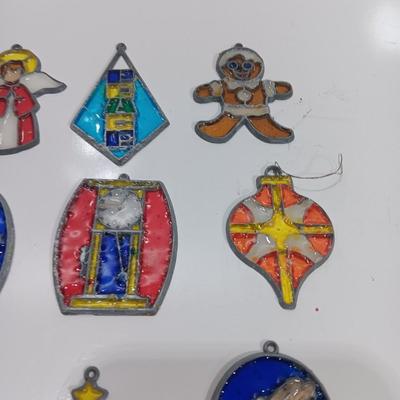 Vintage stained glass Christmas Ornaments