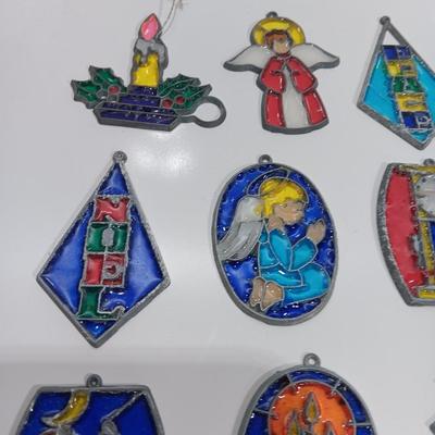 Vintage stained glass Christmas Ornaments