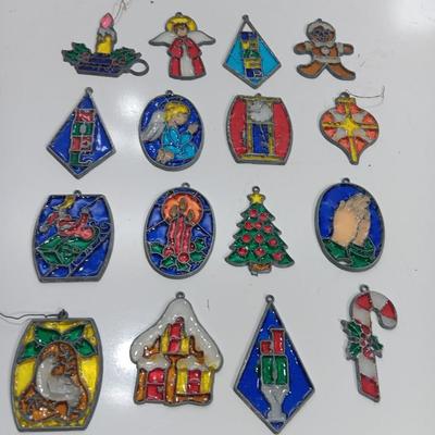 Vintage stained glass Christmas Ornaments