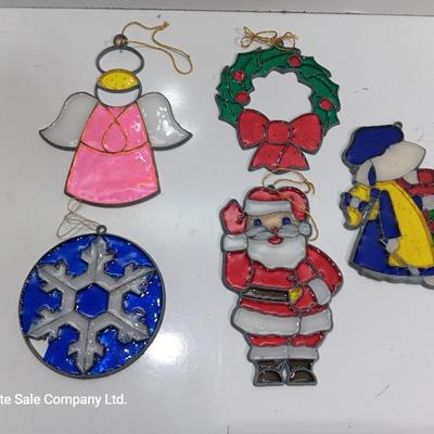 Larger Christmas-Stained glass ornaments