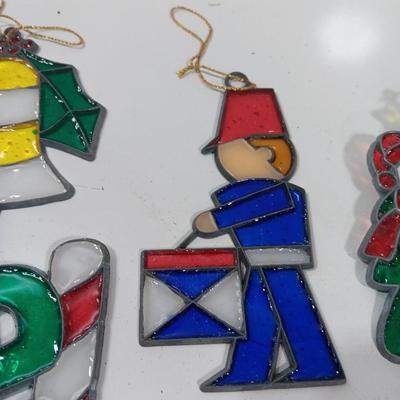 Stained glass Tree ornaments NOEL and bell and more