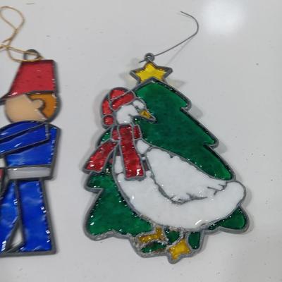Stained glass Tree ornaments NOEL and bell and more