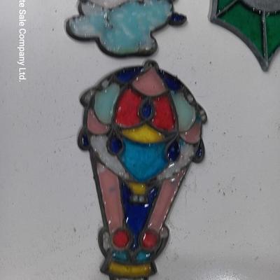 Stained glass Tree ornaments bell wreath carebear