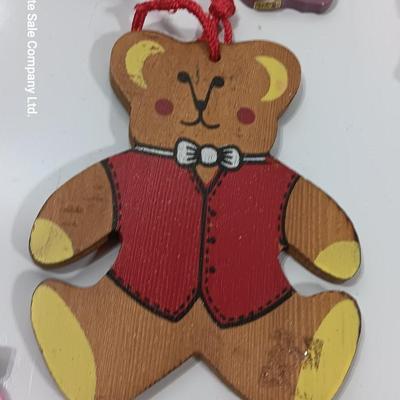 Vintage Wooden ornaments hand painted