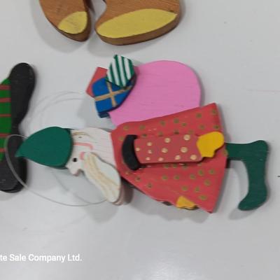 Vintage Wooden ornaments hand painted