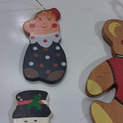 Vintage Wooden ornaments hand painted