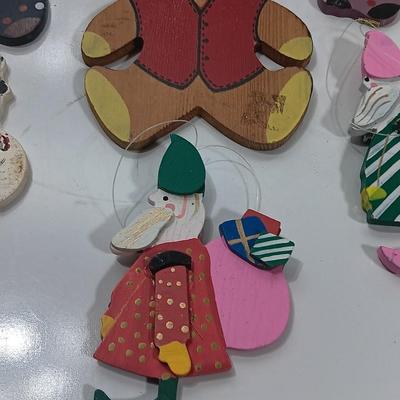 Vintage Wooden ornaments hand painted