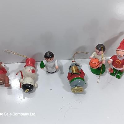 More little wooden ornaments - bear - snowman - basketball player and more