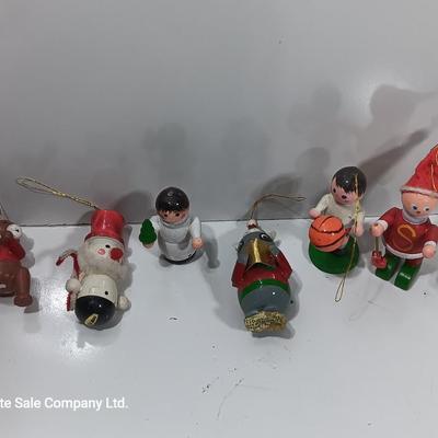 More little wooden ornaments - bear - snowman - basketball player and more