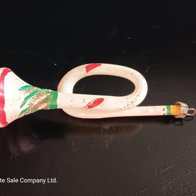 Antique Western Germany glass instrument ornament