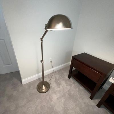 103 Adjustable Silvertone Floor Lamp with Weighted Base