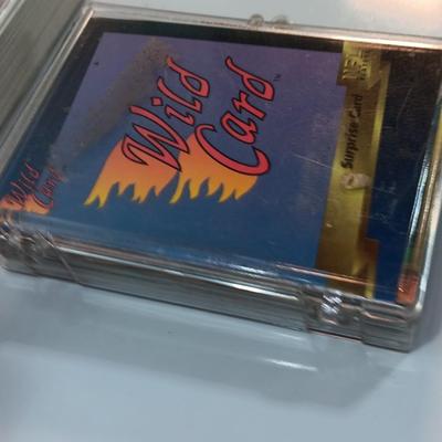 Football cards in plastic cases