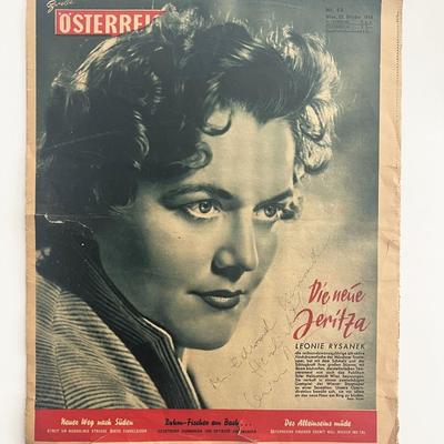 Ã–sterreich Leonie Rysanek 1954 original vintage newspaper 
