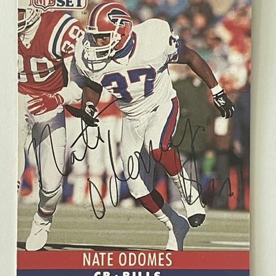 Buffalo Bills Nate Odomes 1990 NFL #37 signed card