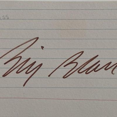 Fashion designer Bill Blass original signature