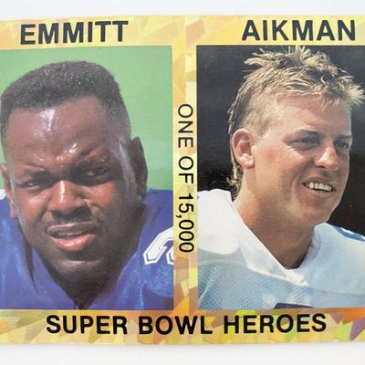 Super Bowl Heroes Emmitt Smith & Troy Aikman Football Card
