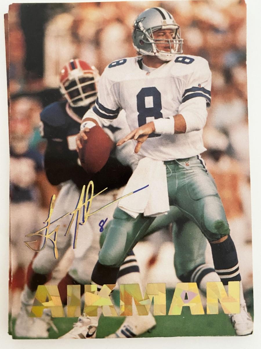 Troy Aikman Dallas Cowboys Facsimile Signed NFL Football Card