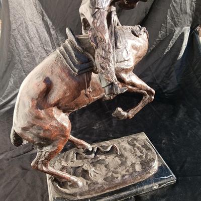 Signed Frederic Remington "Rattlesnake" Bronze statue