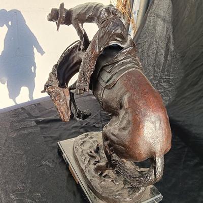 Signed Frederic Remington "Rattlesnake" Bronze statue