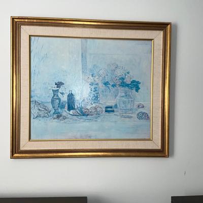 112 Wooden Framed Oil Painting by Ensor with Linen Matting