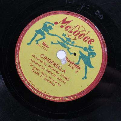 Vintage Melodee Records Cinderella Narrated by Richard James Play on Record 78rpm #M-181 Part 1 & 2