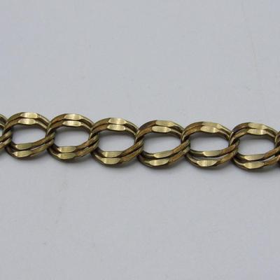 Small Vintage Gold Tone Linked Bracelet Charm