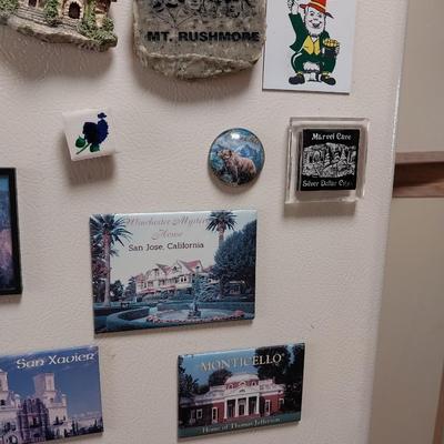 A GOOD VARIETY OF REFRIGERATOR MAGNETS