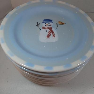 Snowman plates $6.00 per plate. 
Set of 8
