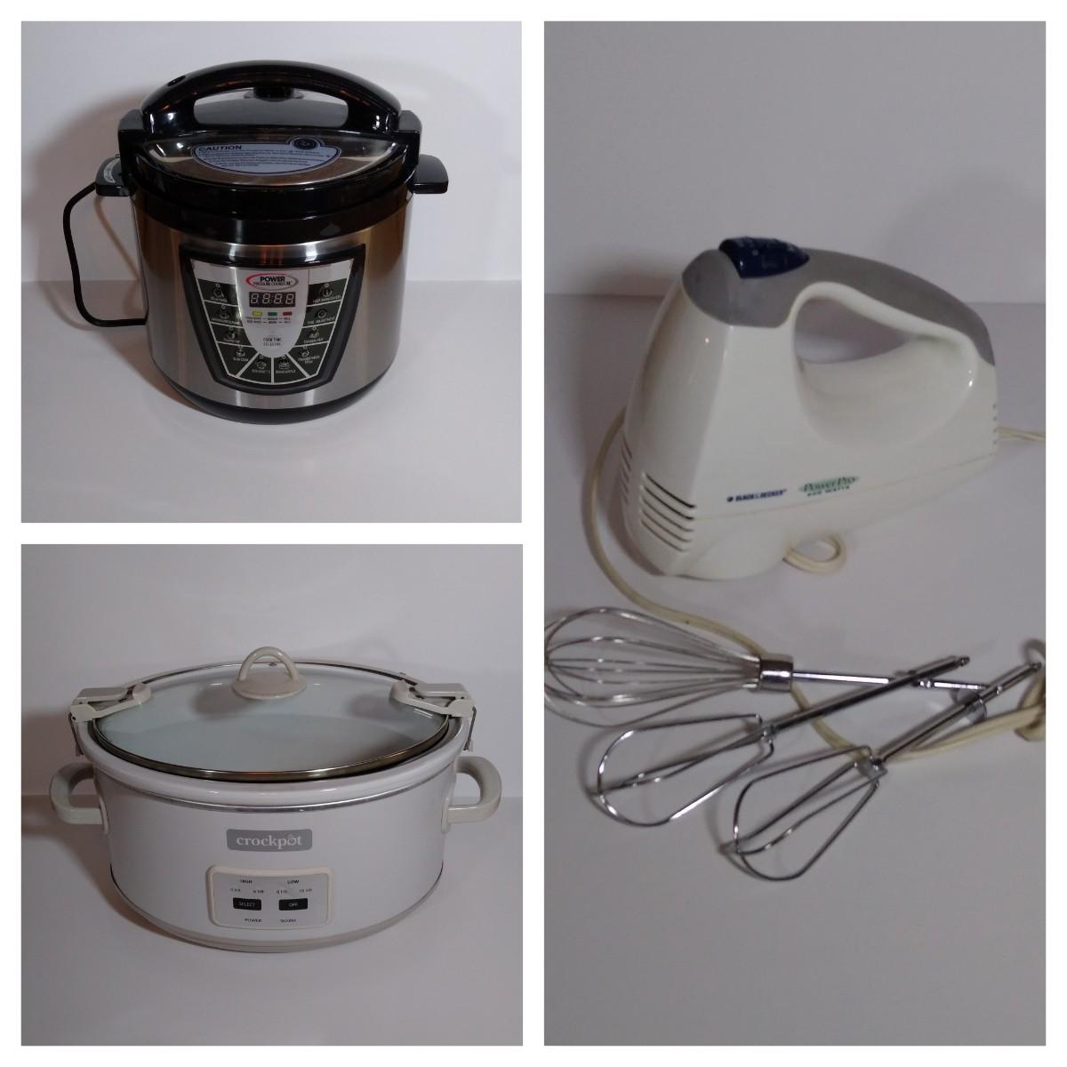 LOT 30S Power Pressure Cooker XL, 7Qt Cook & Carry Crockpot and Black