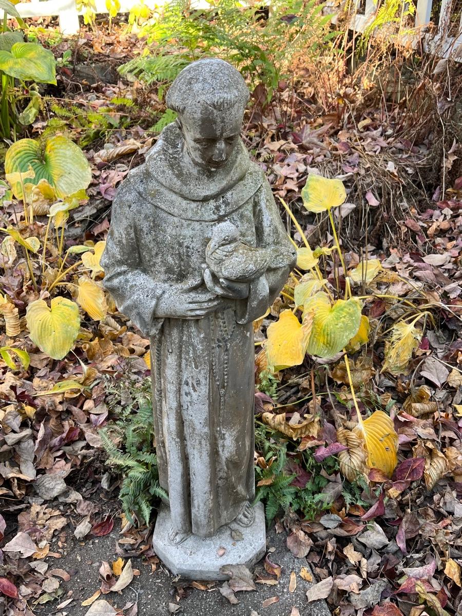 LOT 124P Concrete St. Francis of Assisi Garden Statue
