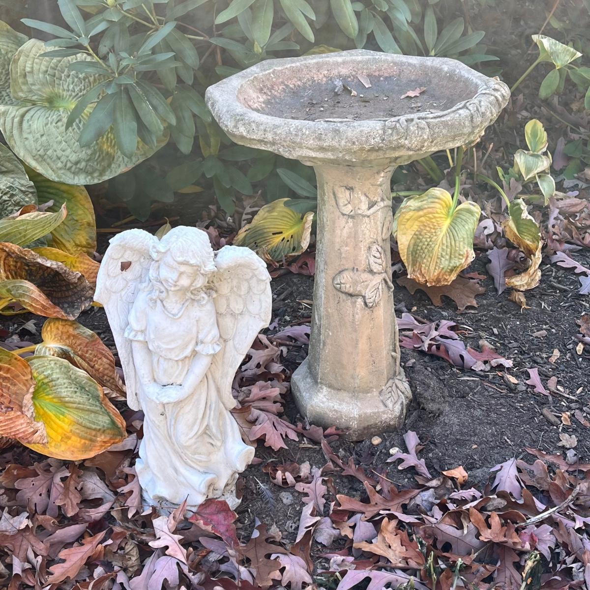 LOT 133Y Angel Garden Statue and Bird Bath