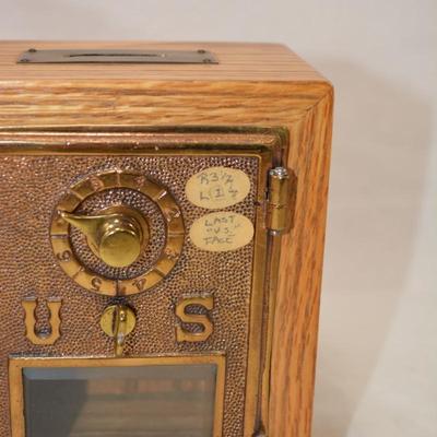 Vintage Brass Mail Box Bank with Combination, Working 7x5x3.5