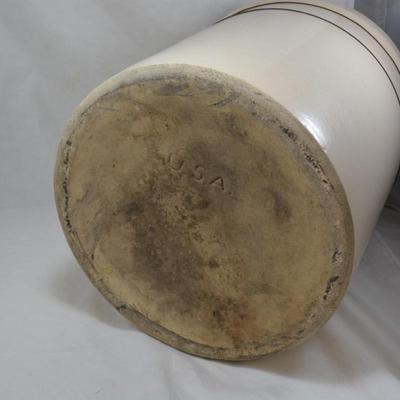 Antique 5 Gallon Robinson Ransbottom Blue Crown Crock 16x12