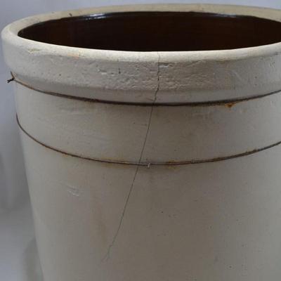 Antique 5 Gallon Robinson Ransbottom Blue Crown Crock 16x12